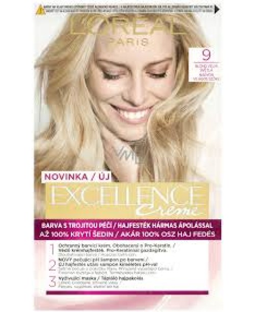 Vopsea de par L'Oreal Excellence Creme 9 Blond foarte deschis